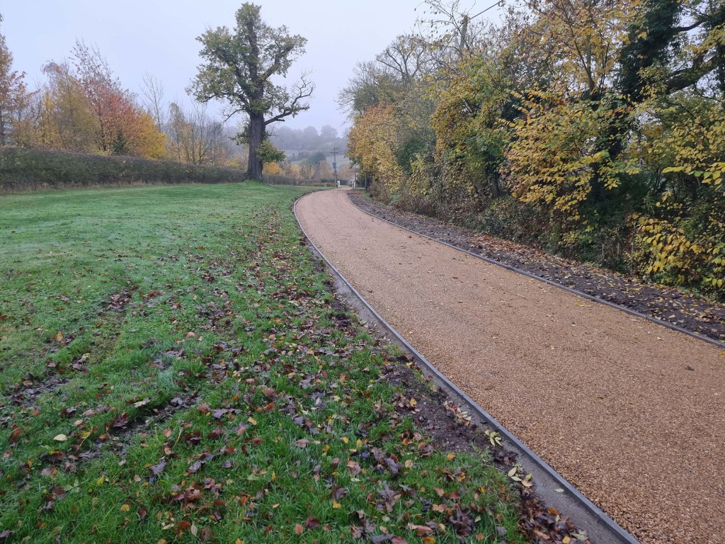 This is a large driveway which has just had a tar and chip driveway installed on by Faversham Driveways