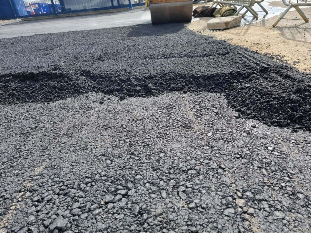 This is tarmac being laid by Faversham Driveways